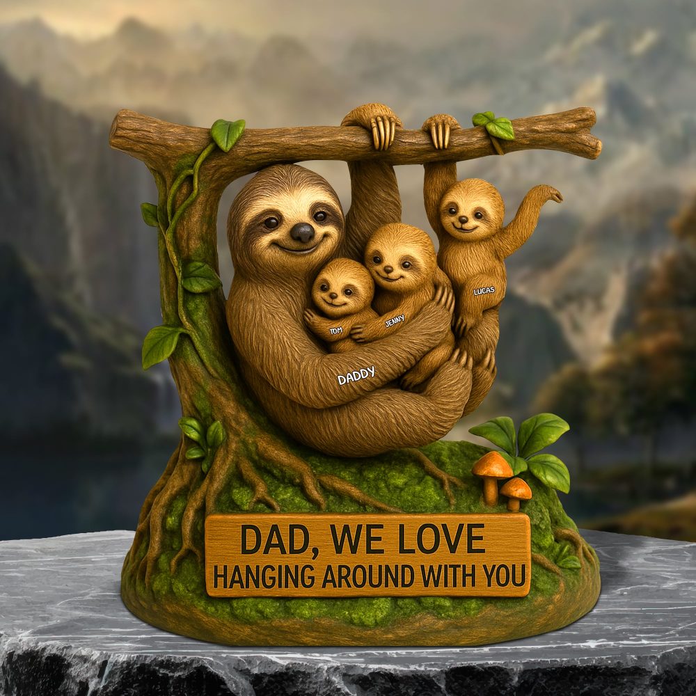 Sloth Dad Plaque - Personalized Gifts For Dad 01Natn120525 - Image 3