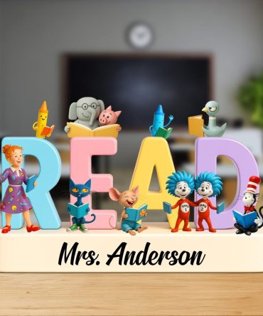 Cartoon Teacher Plaque - Personalized Gifts For Teacher 05Natn270525
