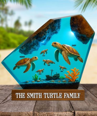 Turtle Family Plaque - Personalized Gifts For Family 04Natn280525