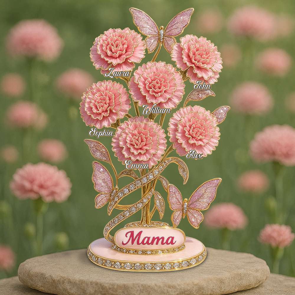 Personalized Gifts For Mom Plaque 01Tgdt150425 Carnation Flower - Image 5