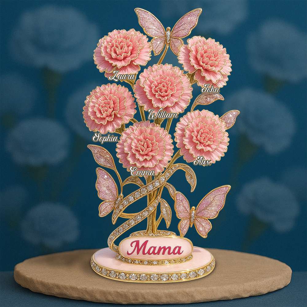 Personalized Gifts For Mom Plaque 01Tgdt150425 Carnation Flower - Image 4