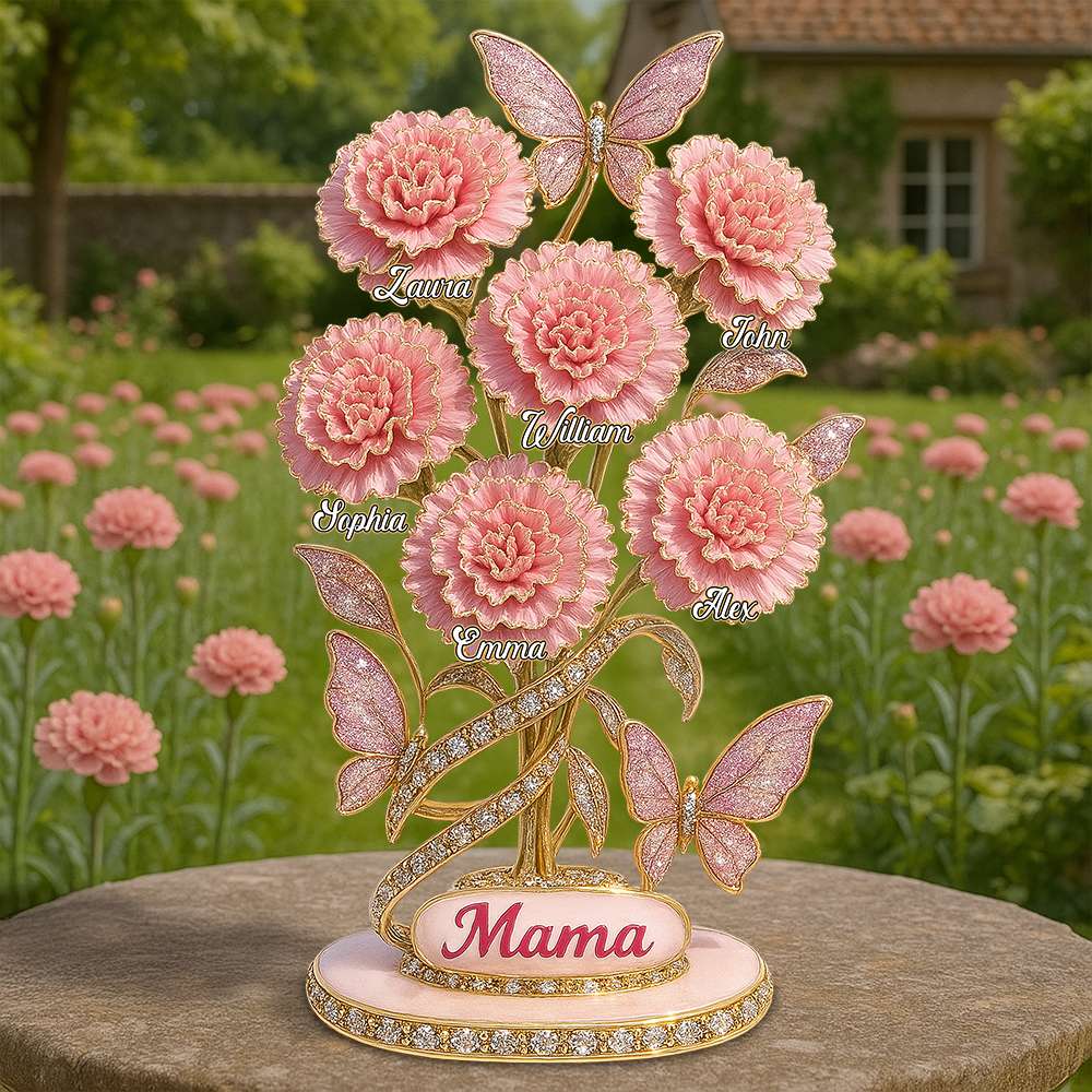 Personalized Gifts For Mom Plaque 01Tgdt150425 Carnation Flower