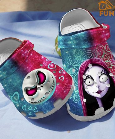 The Nightmare Before Christmas Movies Crocs Galaxy Skull & Doll Design Clogs - Comfy, Stylish, Perfect For Kids & Adults