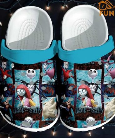 The Nightmare Before Christmas Movies Crocs Stylish Nightmare-Inspired Clogs - Jack & Sally Design For Comfort & Fun!