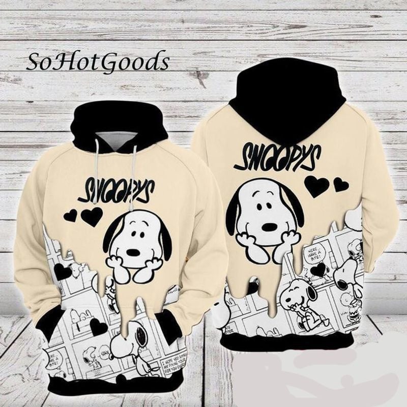 Disney Snoopy Cute Lover 3D Hoodie Zip Hoodie 1046 , Snoopy Hoodie - Trendy All Over Print
