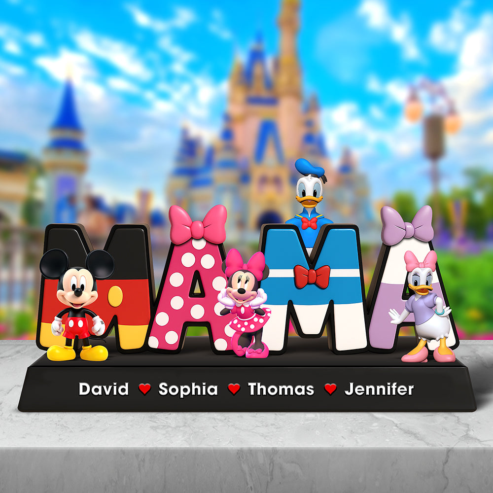 Personalized Gifts For Mom Acrylic Plaque, Mama Cartoon 01Naqn100425