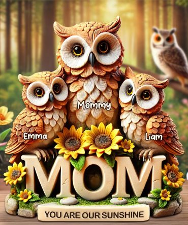 Owl Mom Plaque - Personalized Gift For Mom 02Hupu190425
