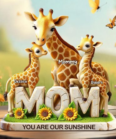 Giraffe Mom Plaque - Personalized Gifts For Mom 02Hupu210425