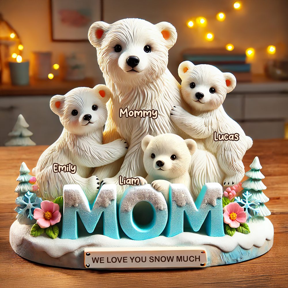 Polar Bear Mom Plaque - Personalized Gifts For Mom 02Hupu170425 - Image 3
