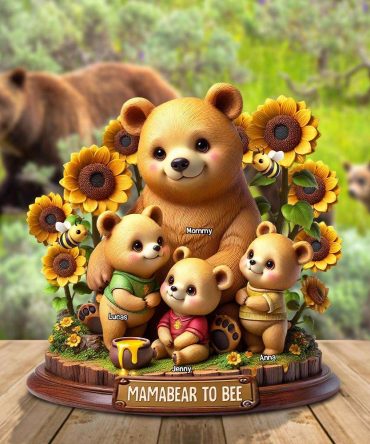 Bear Mom Plaque - Personalized Gifts For Mama Bear 02Qhtn010425