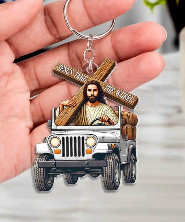 Gifts For Christian Keychain 04Ohtn070125 Jesus Take The Wheel
