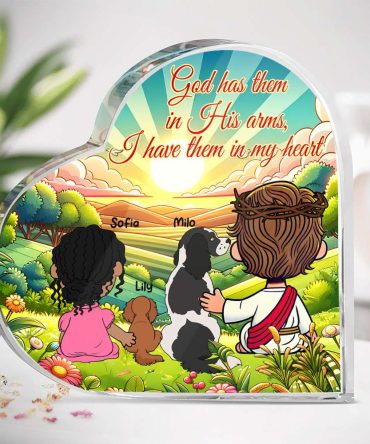 Personalized Gifts For Dog Lovers Heart Plaque, God Has You In His Arms 04Tgmh070325Hg