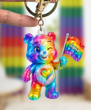 Cute Bear Lgbt Keychain - Personalized Gifts For Lgbt 05Hutn290525