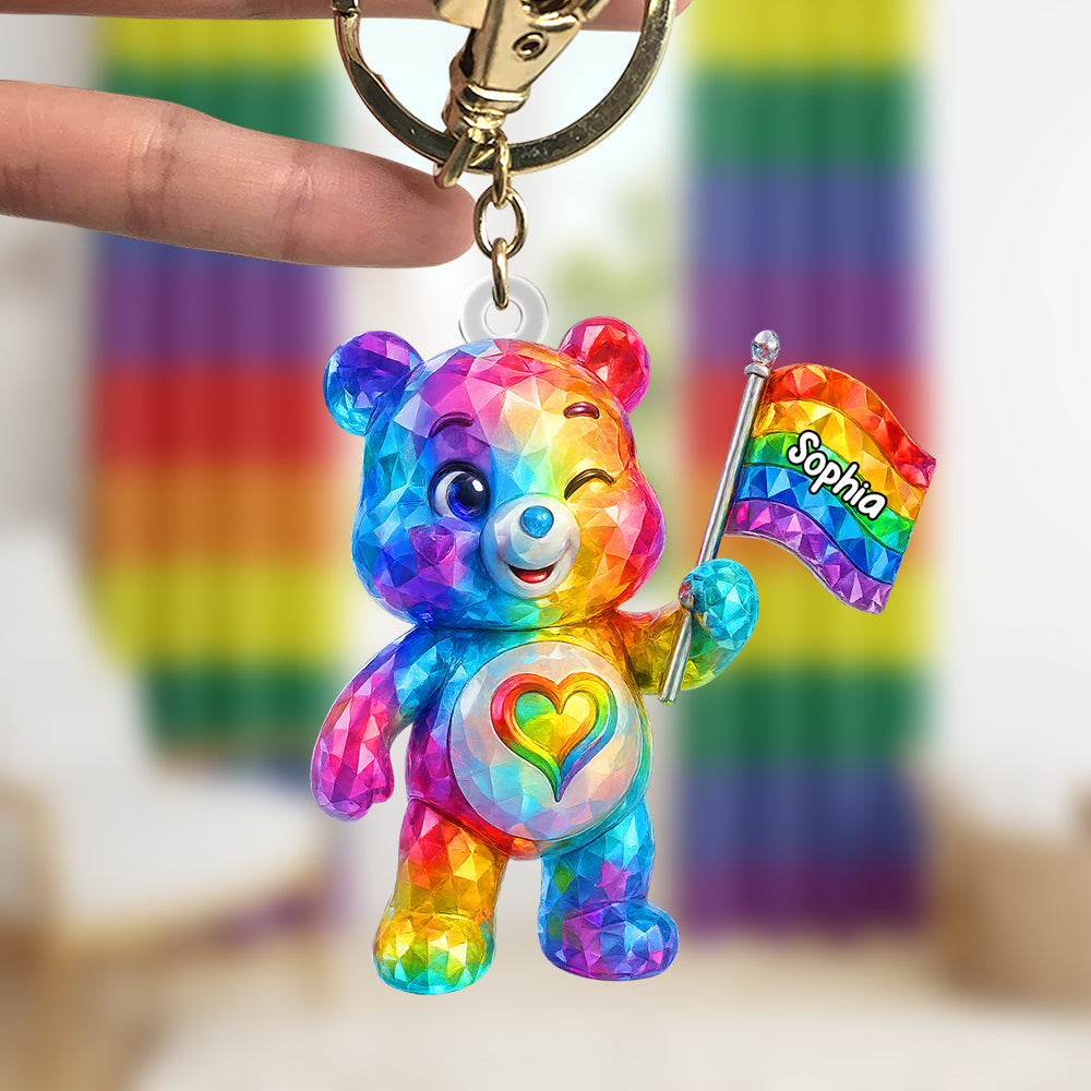 Cute Bear Lgbt Keychain - Personalized Gifts For Lgbt 05Hutn290525