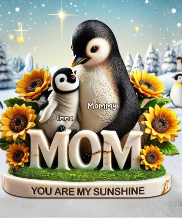 Penguin Mom Plaque - Personalized Gifts For Mom 01Hupu210425