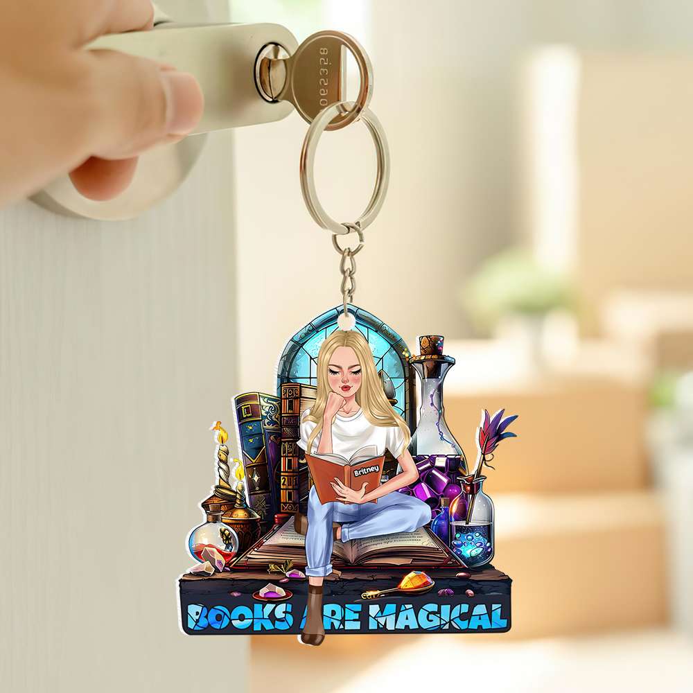 Personalized Gifts For Book Lover Keychain Reading Book Magical 01Xqdt060125Tm - Image 4