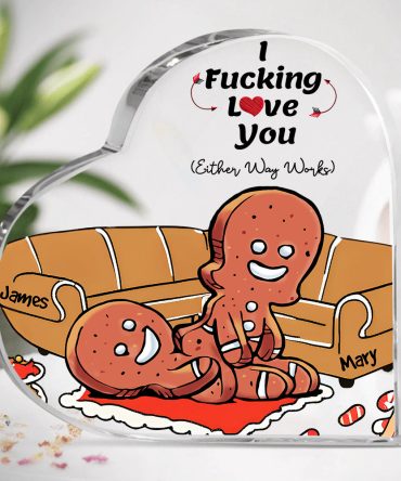 Personalized Gifts For Couple Heart Plaque Naughty Gingerbread 05Tgdt121224