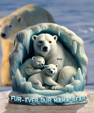 Personalized Gifts For Mom Acrylic Plaque, Polar Bear 02Qhtn030425