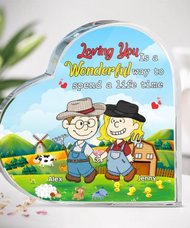 Personalized Gifts For Couple Farmer Heart Shaped Acrylic Plaque 04Xqmh110125Hg