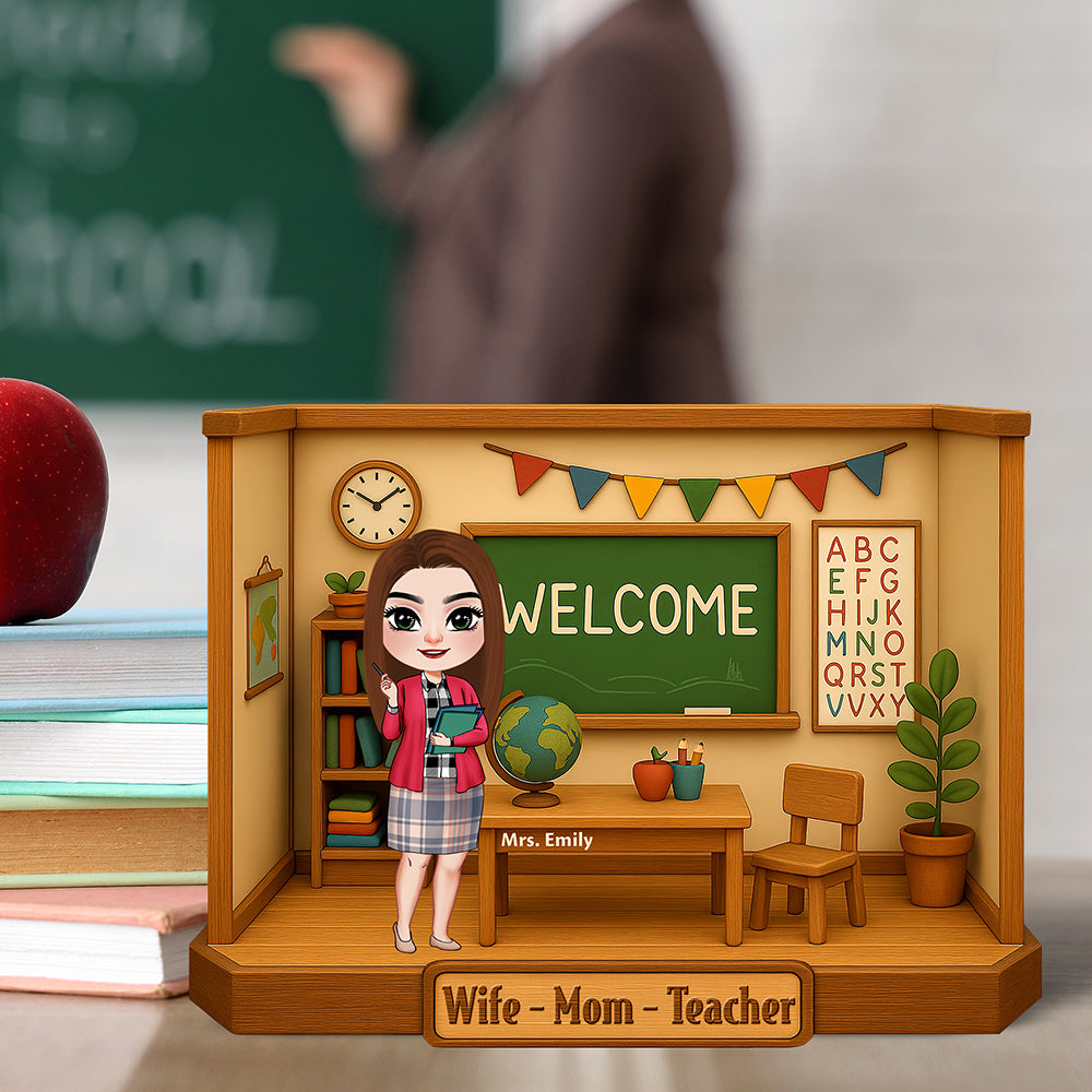 Teacher Mom Plaque - Personalized Gifts For Mom 05Naqn150425