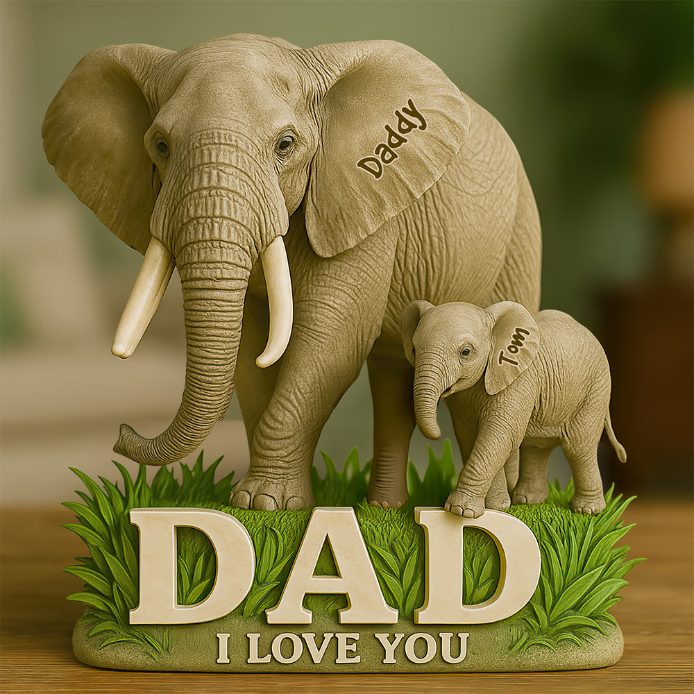 Elephant Dad We Love You Acrylic Plaque Personalized Gifts For Dad 02Hudt150525 - Image 2