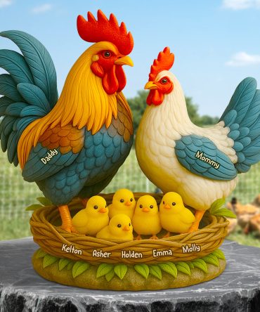 Chicken Family Acrylic Plaque Personalized Gifts For Dad 05Xqdt030525