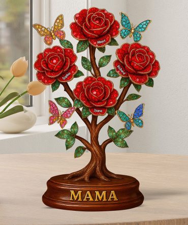 Flower Mom Plaque - Personalized Gifts For Mom 05Toqn140425