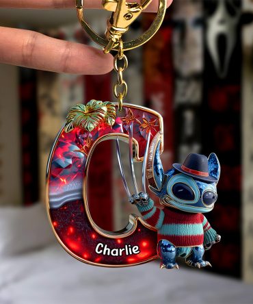 Cute Monster Letter Keychain - Personalized Halloween Gifts For Horror Lovers 03Tgqn220825