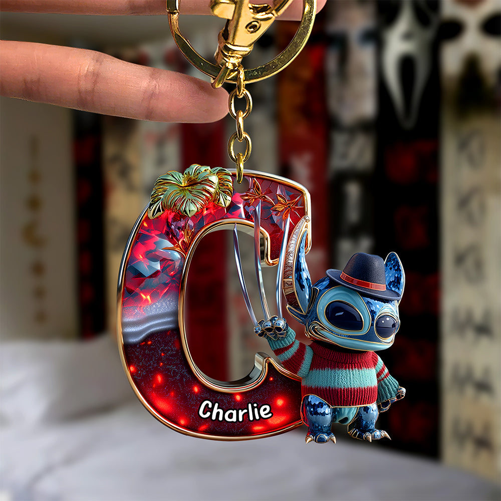 Cute Monster Letter Keychain - Personalized Halloween Gifts For Horror Lovers 03Tgqn220825