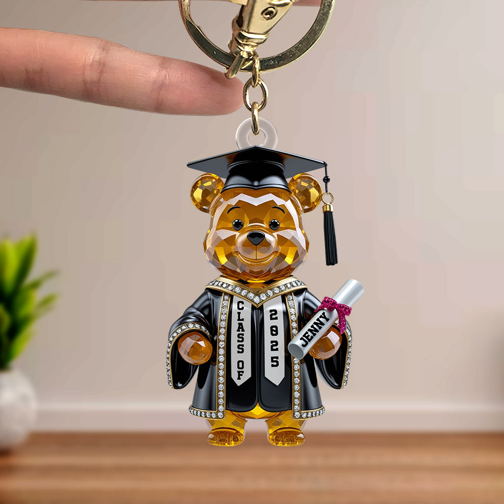 Bear Acrylic Keychain Personalized Gifts For Graduate Student 01Natn230425