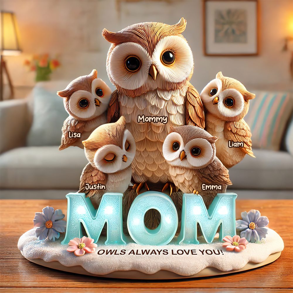 Owl Mom Plaque - Personalized Gifts For Mom 01Hupu170425 - Image 3