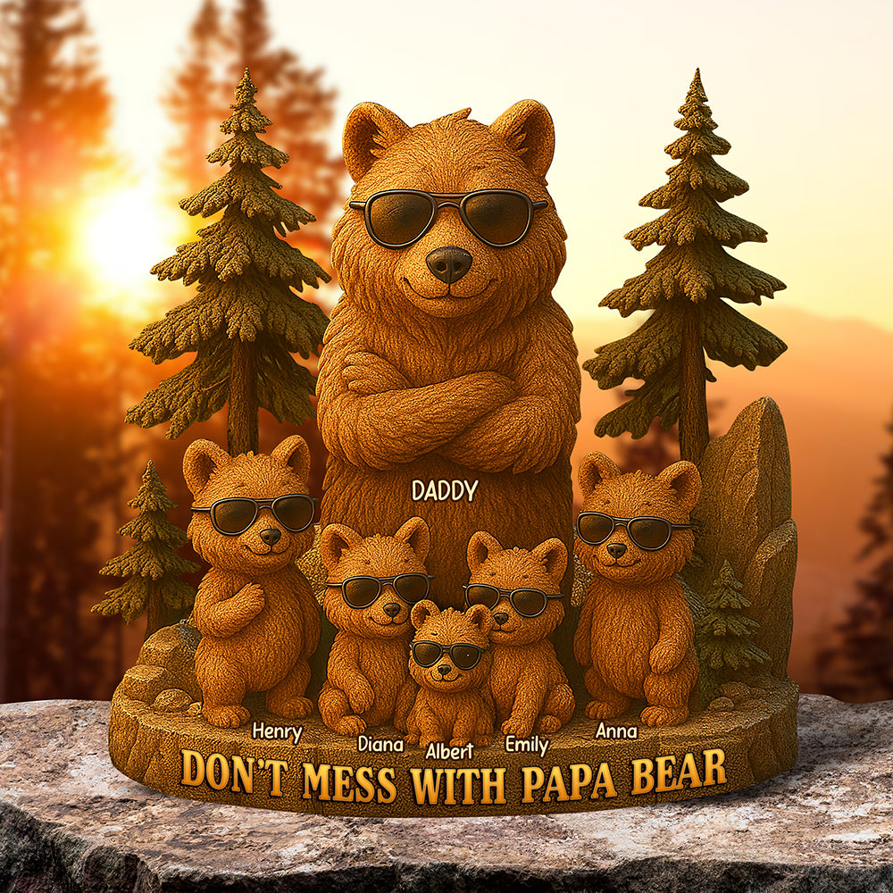 Papa Bear Acrylic Plaque - Personalized Gifts For Father 03Toqn260425 - Image 2