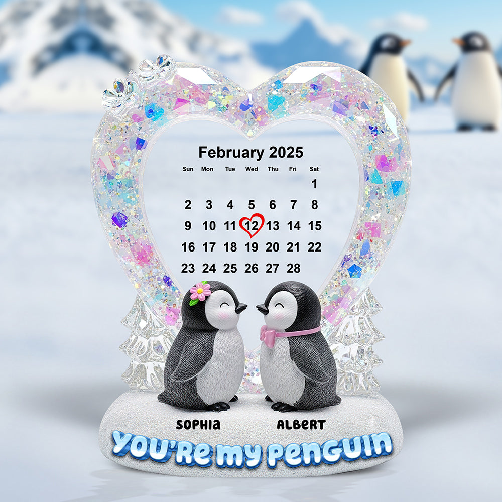 Penguin Couple Acrylic Plaque - Personalized Gifts For Couple 03Toqn210625 - Image 2