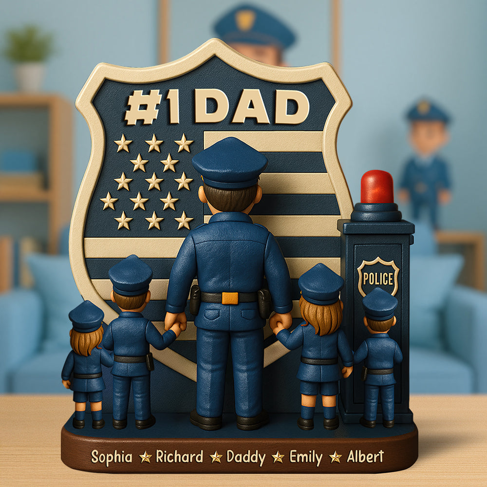 Police Dad Plaque - Personalized Christmas Gifts For Dad 03Toqn060525