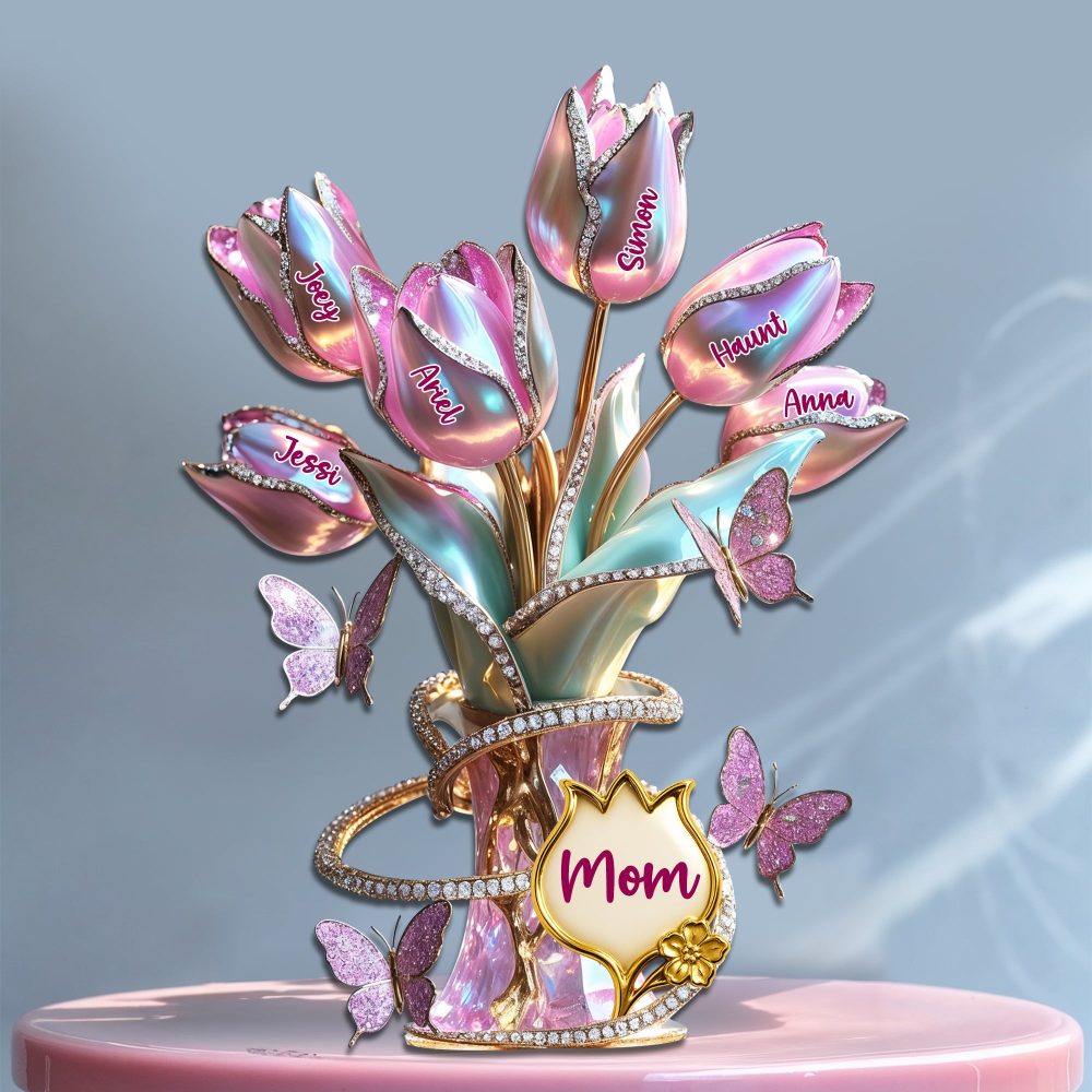 Tulips Of Love To Mom Acrylic Plaque - Personalized Gift For Mother 03Tglu240425 - Image 2