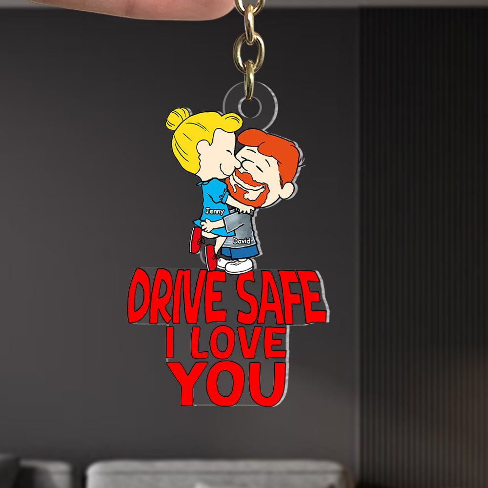 Personalized Gifts For Couple Keychain 01Ohtn201224Hg Drive Safe I Love You - Image 3