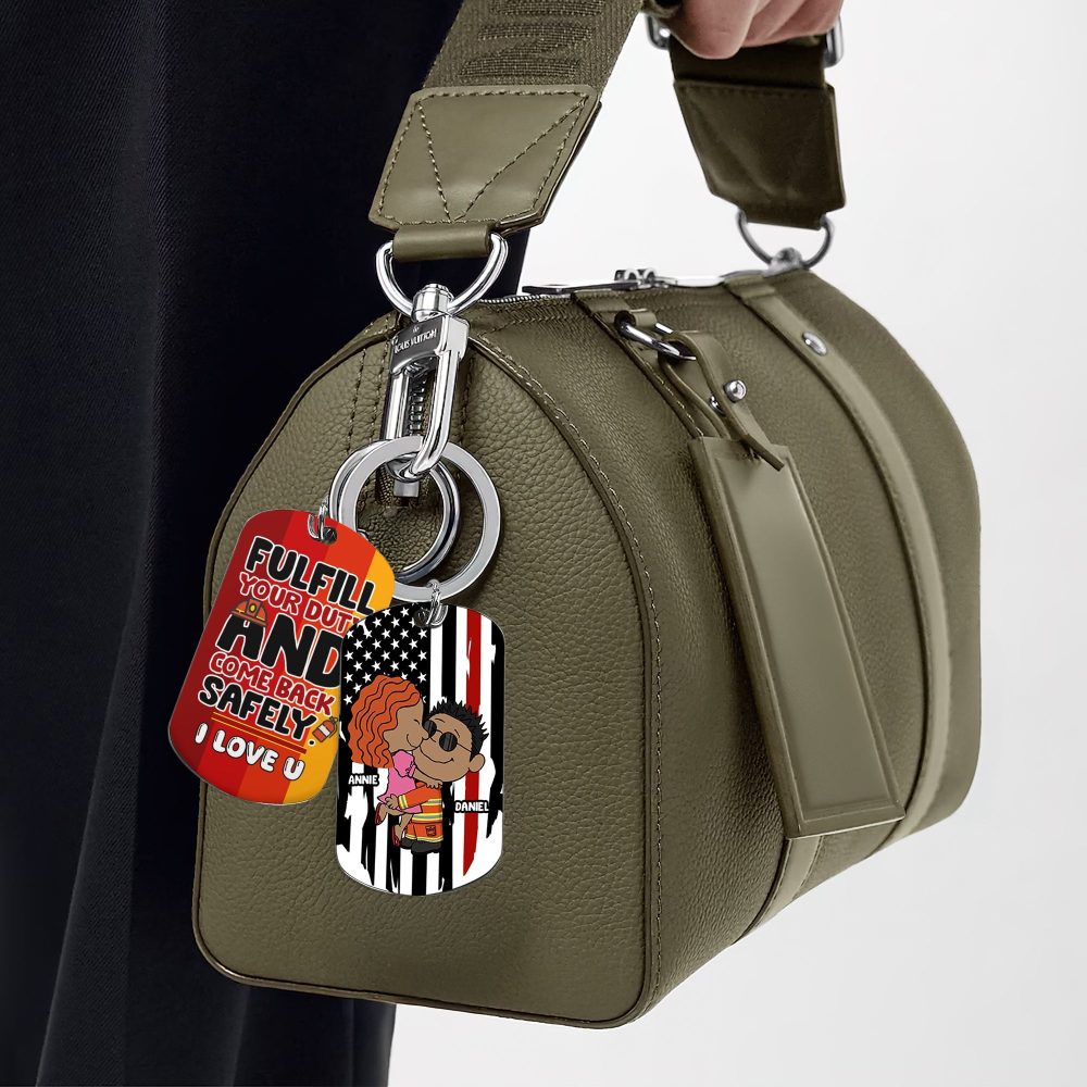 Personalized Gift For Firefighter Couple Keychain Stainless Steel 05Tolu150125Hg - Image 3