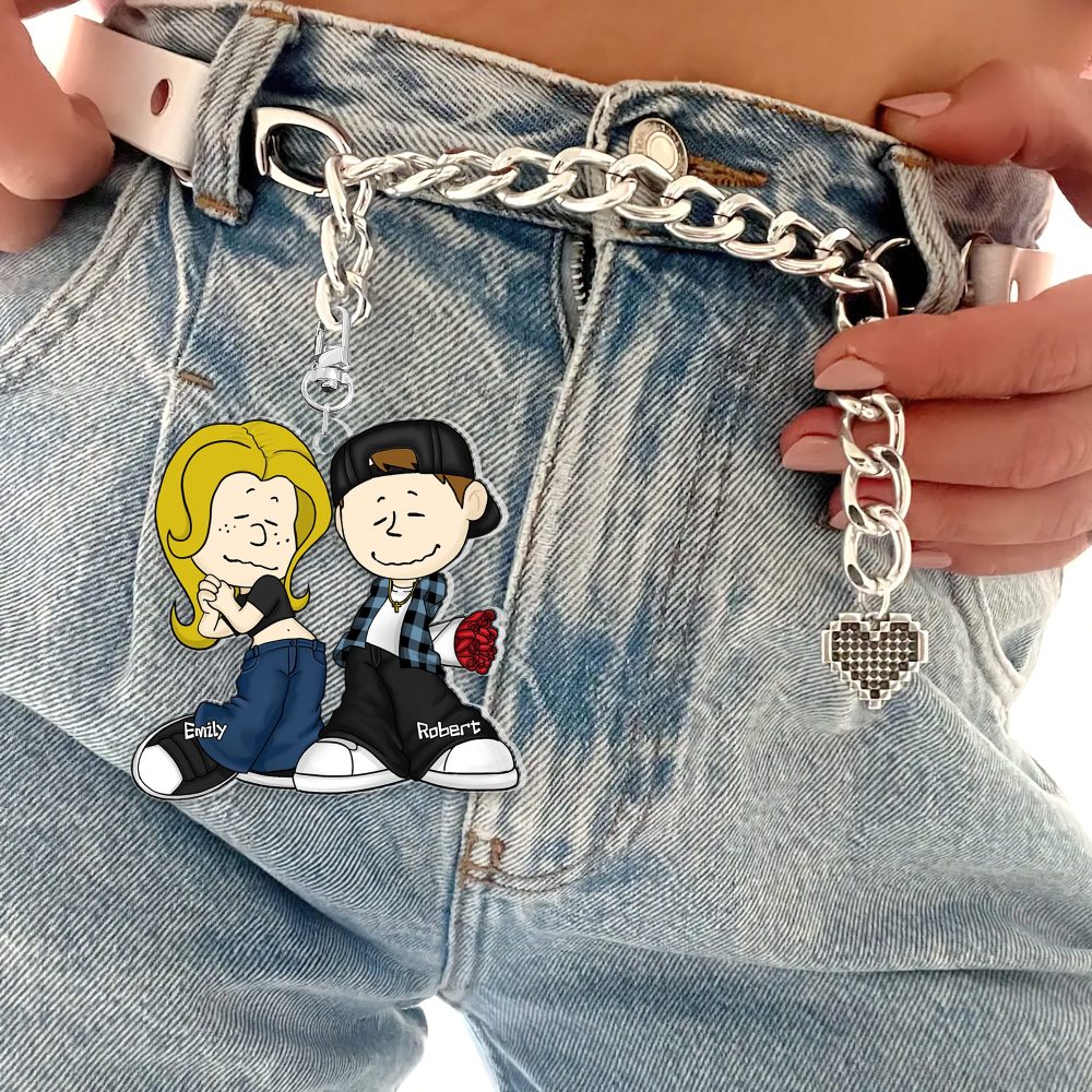 Personalized Gifts For Couple Keychain, Gangsta Love 03Qhpu030125Hg - Image 2