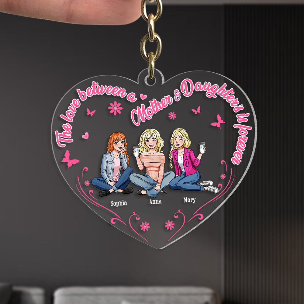 Personalized Gifts For Mom Keychain 04Totn040225Hh The Love Between A Mom And Daughter'S Is Forever
