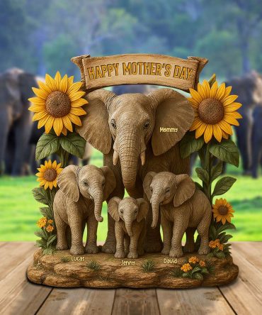 Elephant Mom Plaque - Personalized Christmas Gifts For Mom 01Xqtn080425