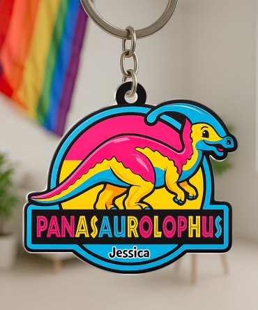 Colorful Dinosaur Keychain – Personalized Gifts For Lgbtq+ Pride 03Hupu050625