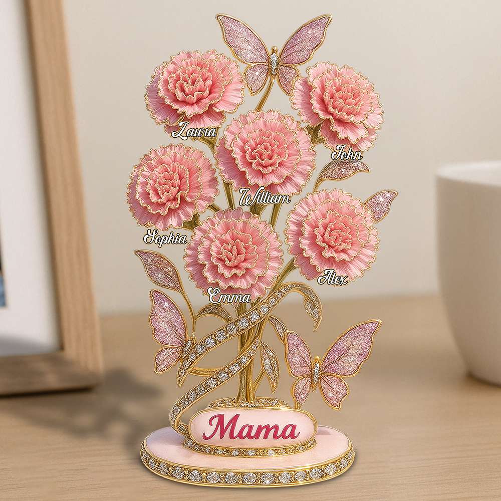 Personalized Gifts For Mom Plaque 01Tgdt150425 Carnation Flower - Image 2