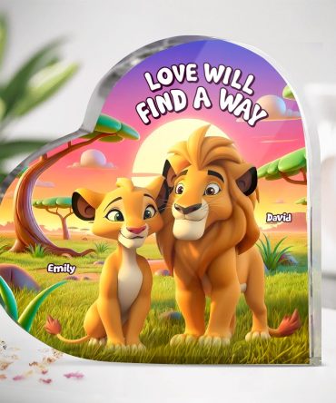 Personalized Gifts For Lion Couple Plaque, Love Will Find A Way 02Tgpu111224