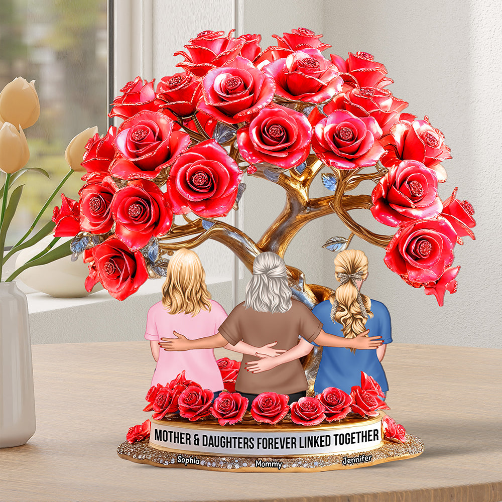 Personalized Gifts For Mom Plaque Mother Daughters Forever Linked Together 06Tgqn220425Tm - Image 4