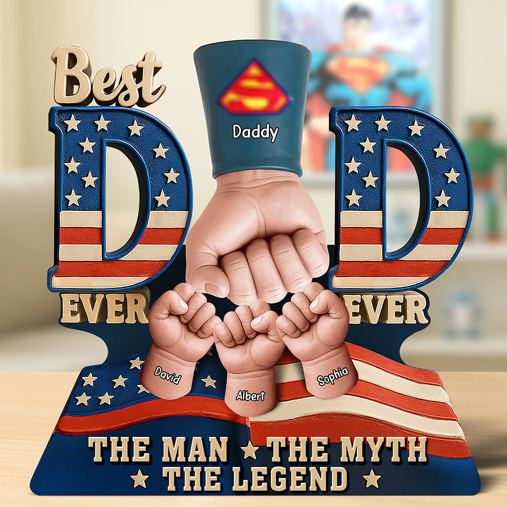 Super Dad'S Fist Bump Acrylic Plaque - Personalized Gifts For Father 05Huqn200525 - Image 2