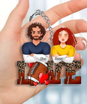 Personalized Gifts For Football Lover Acrylic Keychain Couple Valentine 01Xqmh101224Hg