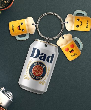 Best Dad With Little Charms Acrylic Tag Keychain - Personalized Gifts For Father 01Naqn250425