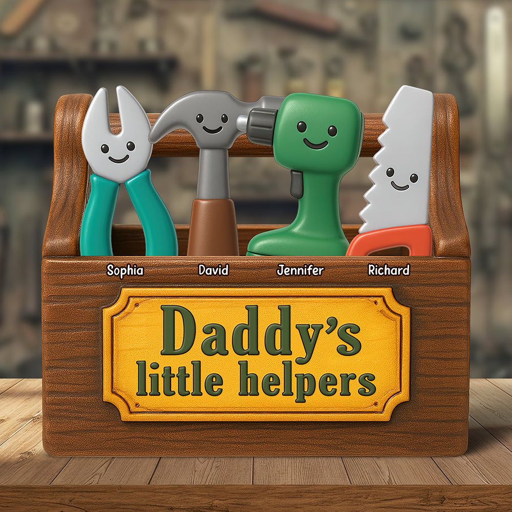 Daddy'S Little Helpers Acrylic Plaque - Personalized Gifts For Father 01Naqn020525