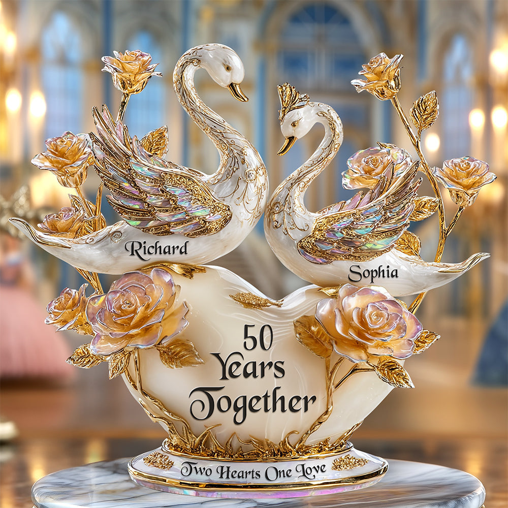 Swan Couple Plaque - Personalized Gifts For Couple 04Tgqn300525 - Image 3