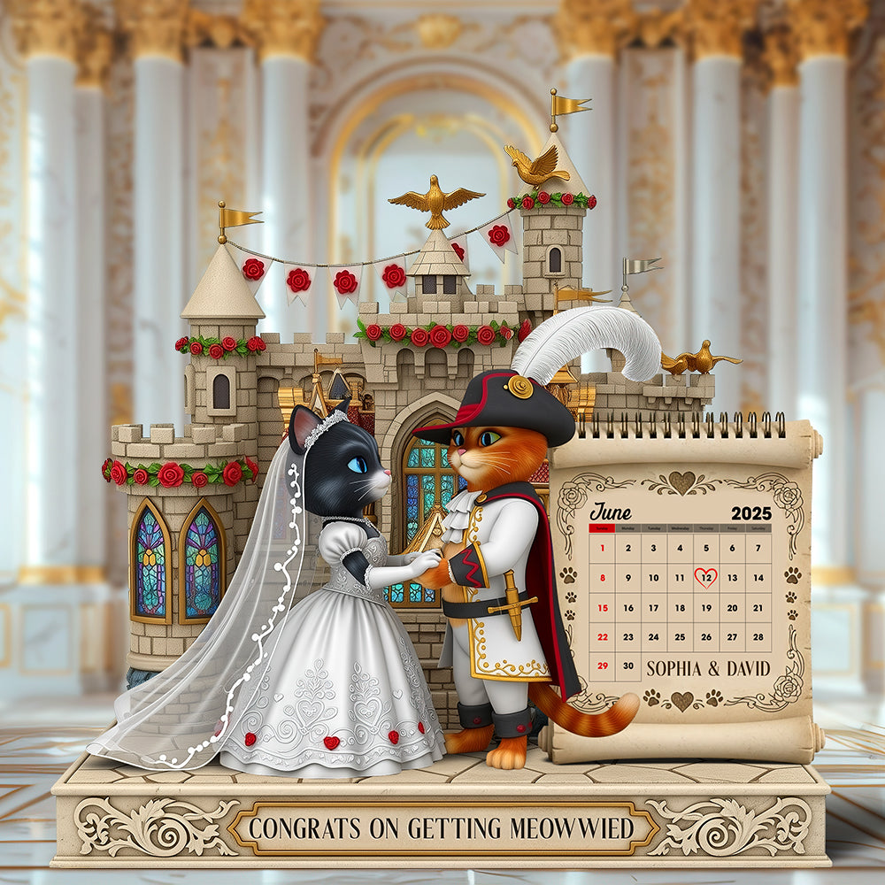 Cat Couple Wedding Acrylic Plaque - Personalized Gifts For Couple 05Tgqn300525